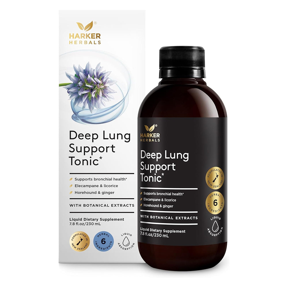 Harker Herbals Deep Lung Support Tonic for Soothing Chest Discomfort and Respiratory Support 7.8Oz (230ml)
