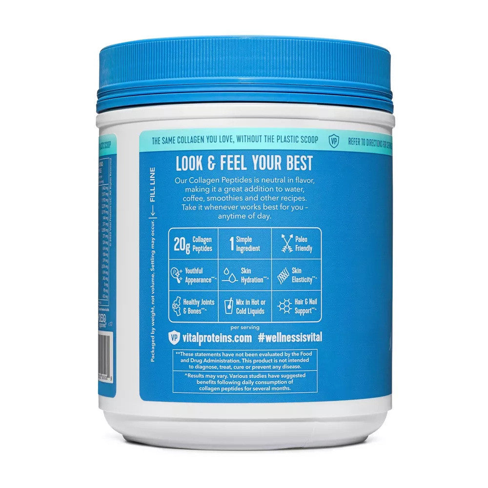 Vital Proteins Collagen Peptides Powder, Unflavored, Support Hair, Skin and Nails, 20 Oz