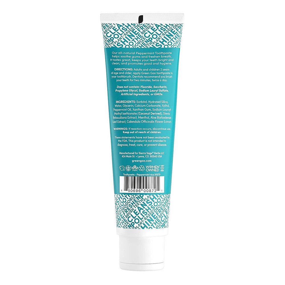 Green Goo Toothpaste with Peppermint Oil, 4 Oz