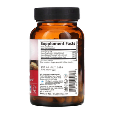 Organic India Triphala Digestion And Colon Cleanse Capsules - 90 Ea