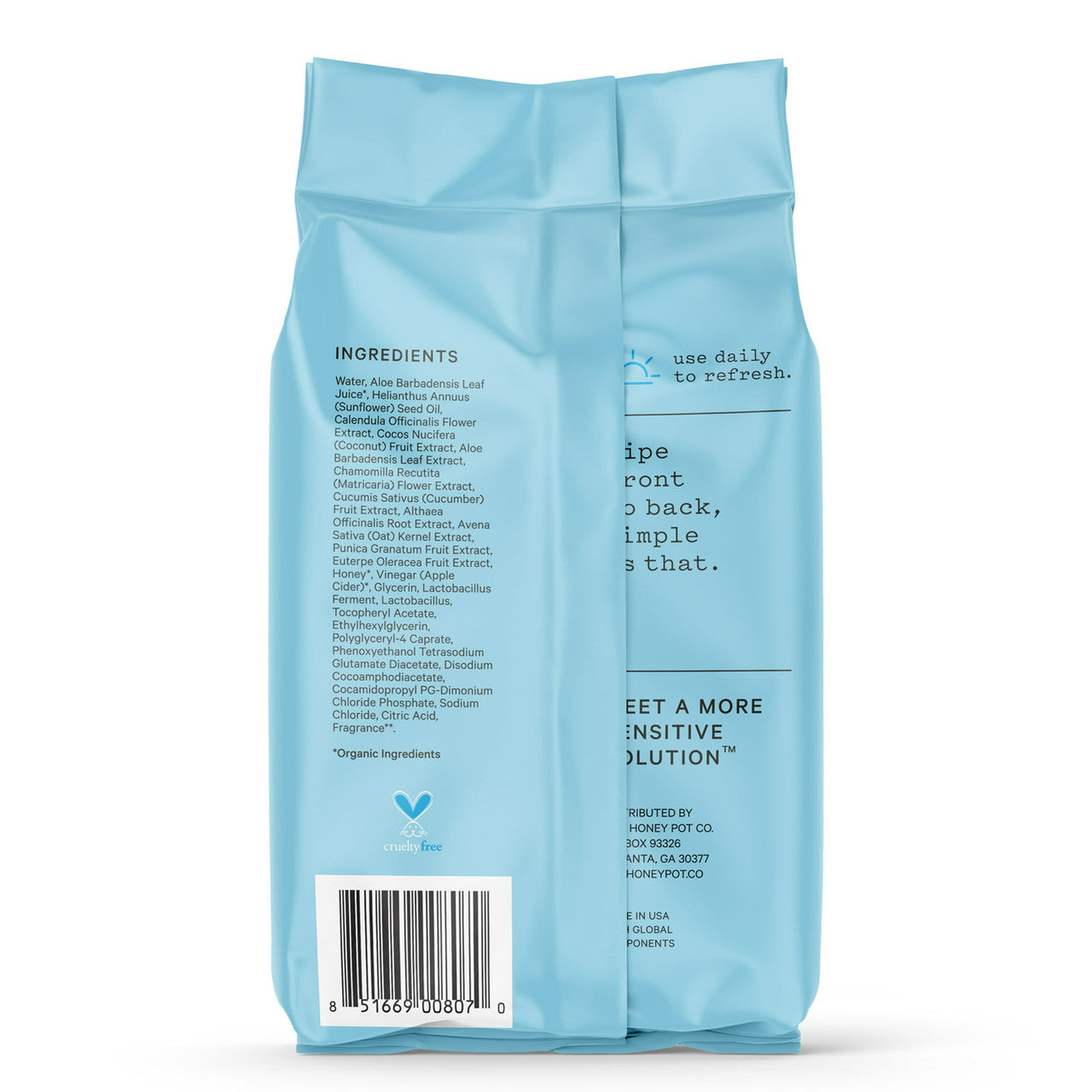 The Honey Pot Company Sensitive Wipes for Feminine Care, 30 Ea