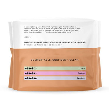 The Honey Pot Company Organic Cotton Herbal Incontinence Pantiliners, 20 Ea