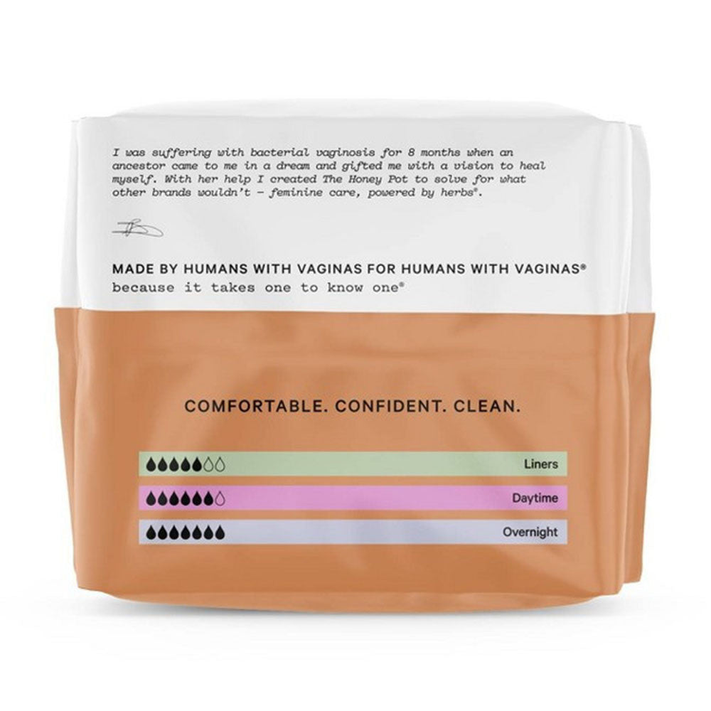 The Honey Pot Company Organic Cotton Herbal Incontinence Daytime Pads, 16 Ea