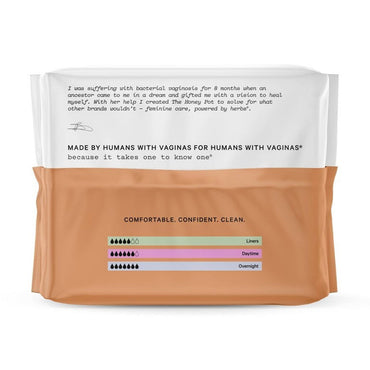 The Honey Pot Company Organic Cotton Herbal Incontinence Overnight Pads, 16 Ea