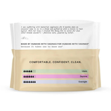 The Honey Pot Company Organic Cotton Non Herbal Incontinence Pantiliners, 20 Ea