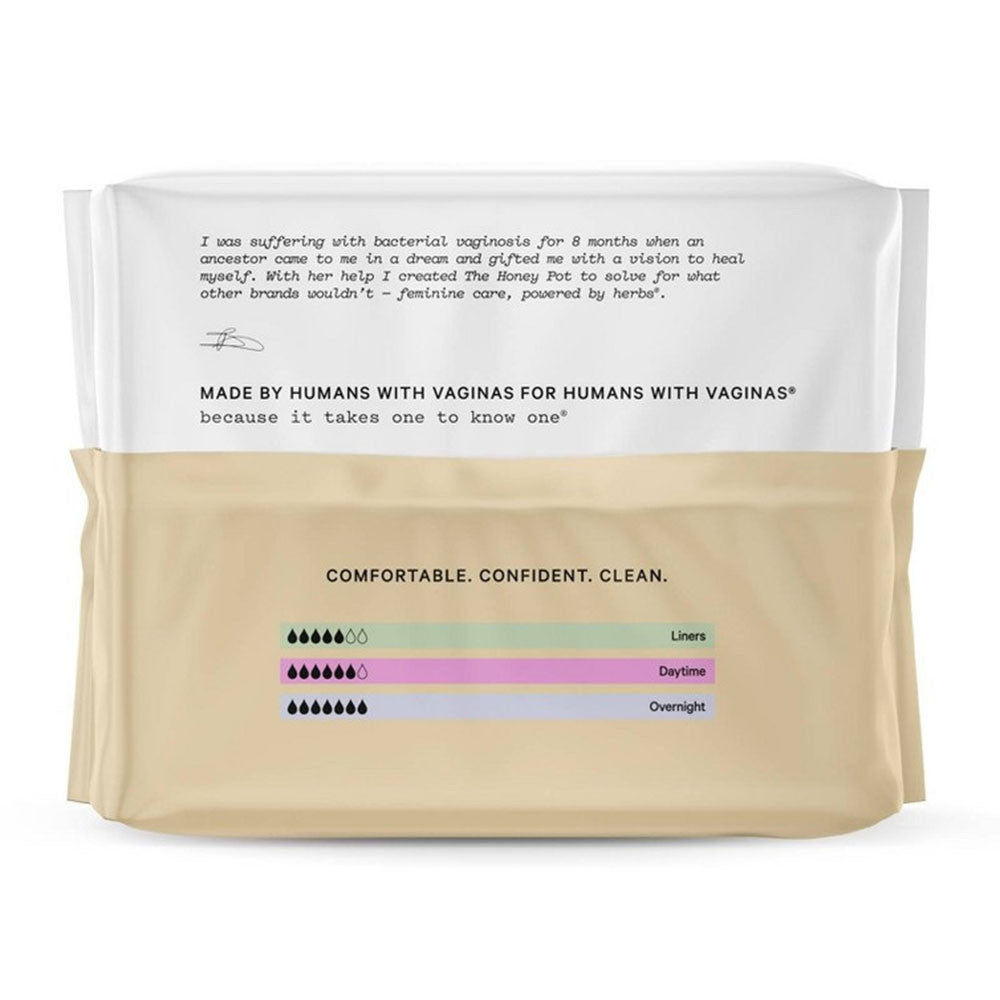 The Honey Pot Company Organic Cotton Non Herbal Incontinence Overnight Pads, 16 Ea