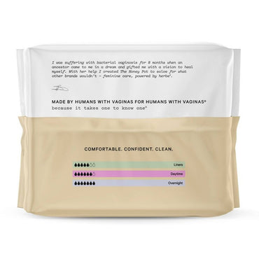 The Honey Pot Company Organic Cotton Non Herbal Incontinence Overnight Pads, 16 Ea