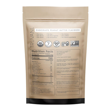 Truvani Organic Chocolate Peanut Butter Protein Powder, 25.75 Oz