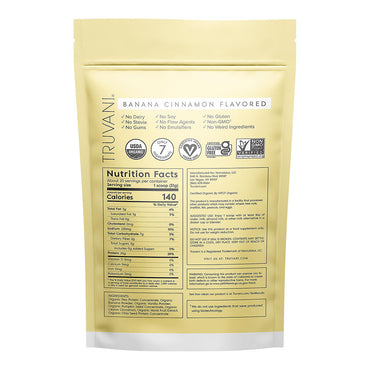 Truvani Organic Banana Cinnamon Protein Powder, 22.19 Oz
