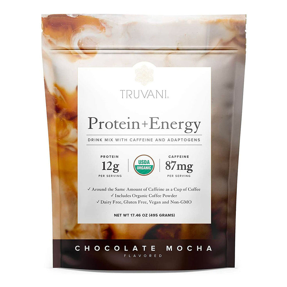 Truvani Protein Plus Energy Chocolate Mocha Drink Mix, 17.46 Oz