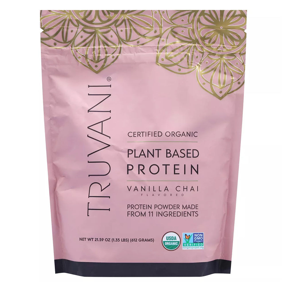 Truvani Organic Vanilla Chai Flavored Plant Based Protein Powder 21.59Oz (612g)