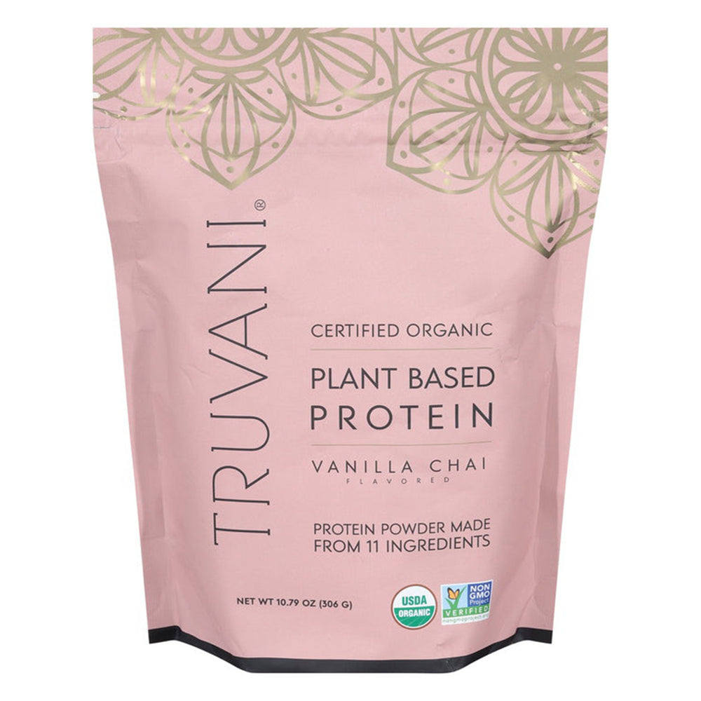 Truvani Plant Based Protein Powder Organic Vanilla Chai Support Muscle Recovery 10.79Oz (306g)