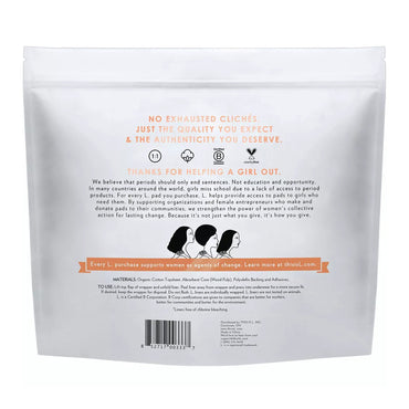 L Organic Cotton Topsheet Ultra Thin Panty Liners, 100 Ea