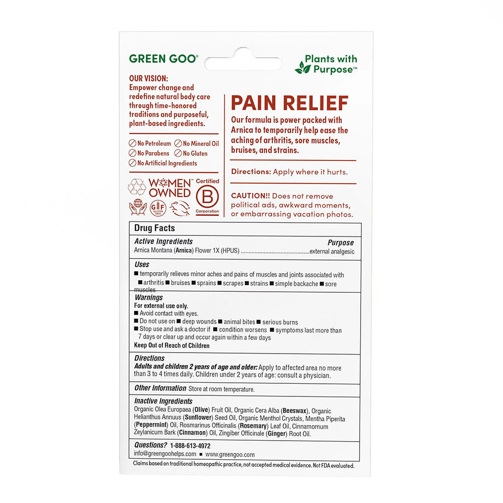 Green Goo Natural Pain Relief Salve for Joint Relief, 1 Ea