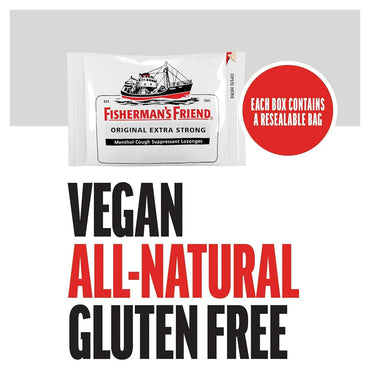 Fishermans Friend Original Extra Strong Menthol Cough Suppressant Lozenges, 38 Ea, 6 Pack