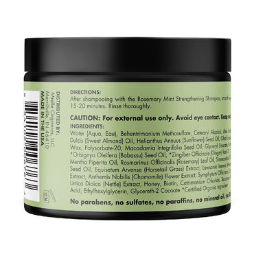 Mielle Organics Rosemary Mint Strengthening Hair Masque, 12 Oz