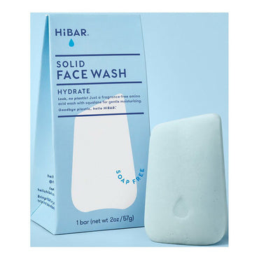 HiBar Soap Free Solid Face Wash, Hydrate, 2 Oz
