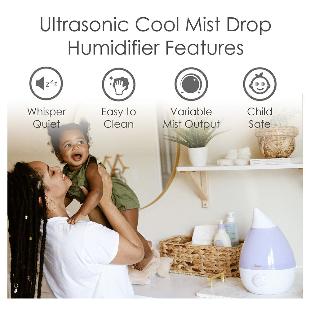 Crane Ultrasonic Cool Mist Humidifier 0.5 Gallon, White, 1 Ea