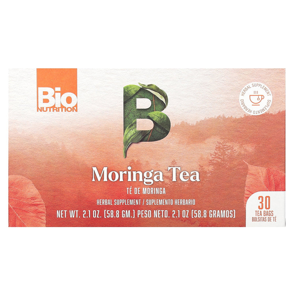 Bio Nutrition Moringa Herbal Supplement Tea Bags 2.1Oz (58.8g) 30Ea