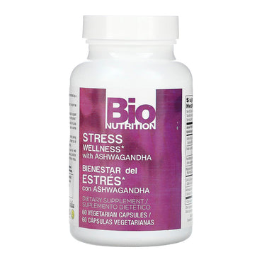Bio Nutrition Stress Wellness with Ashwaganda Vegetarian Capsules, 60 Ea