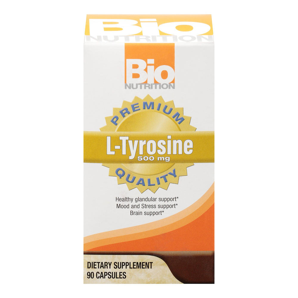 Bio Nutrition Premium L-Tyrosine Capsules for Brain, Mood and Stress Support, 90 Ea