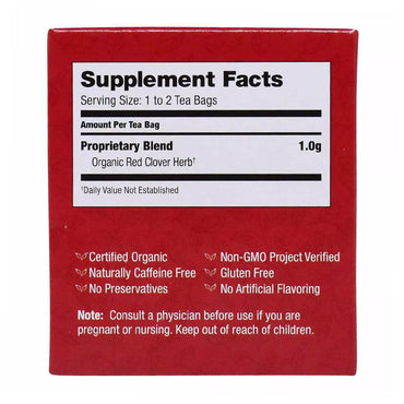 Bravo Tea Red Clover Herbal Tea Bags, 20 Ea