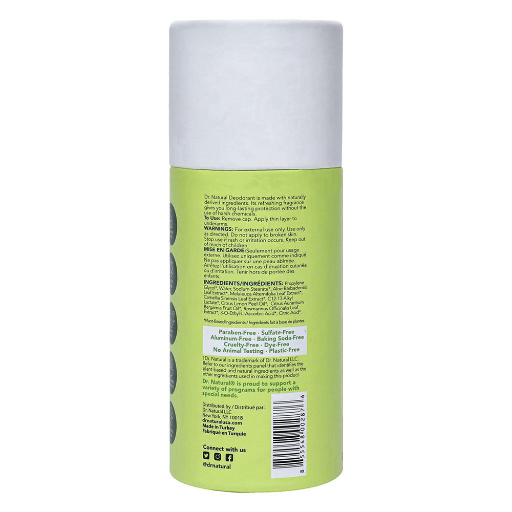 Dr. Natural Bergamot Lime Deodorant Stick, 2.25 Oz