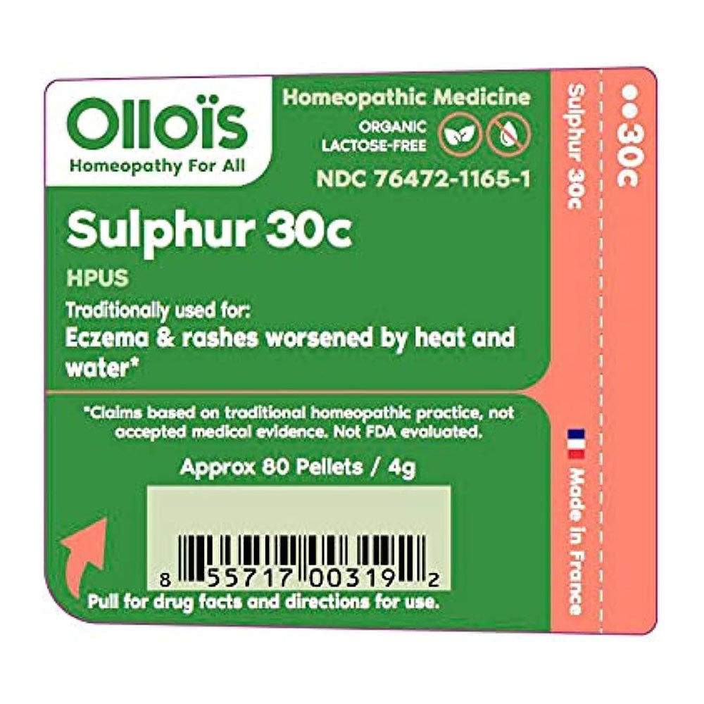 Ollois Sulphur 30c Organic Lactose Free Homeopathic Pellets, 80 Ea