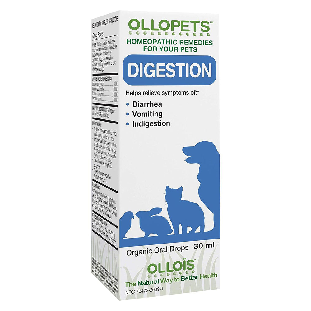 OLLOIS Homeopathic Digestion Support Herbal Liquid Drops for Pets 1Oz (30ml)