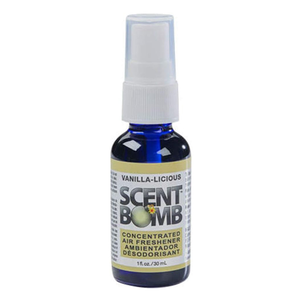 Scent Bomb Oil Based Concentrated Air Freshener Spray Vanillalicious Odor Eliminator for Home and Car 1Oz (30ml)