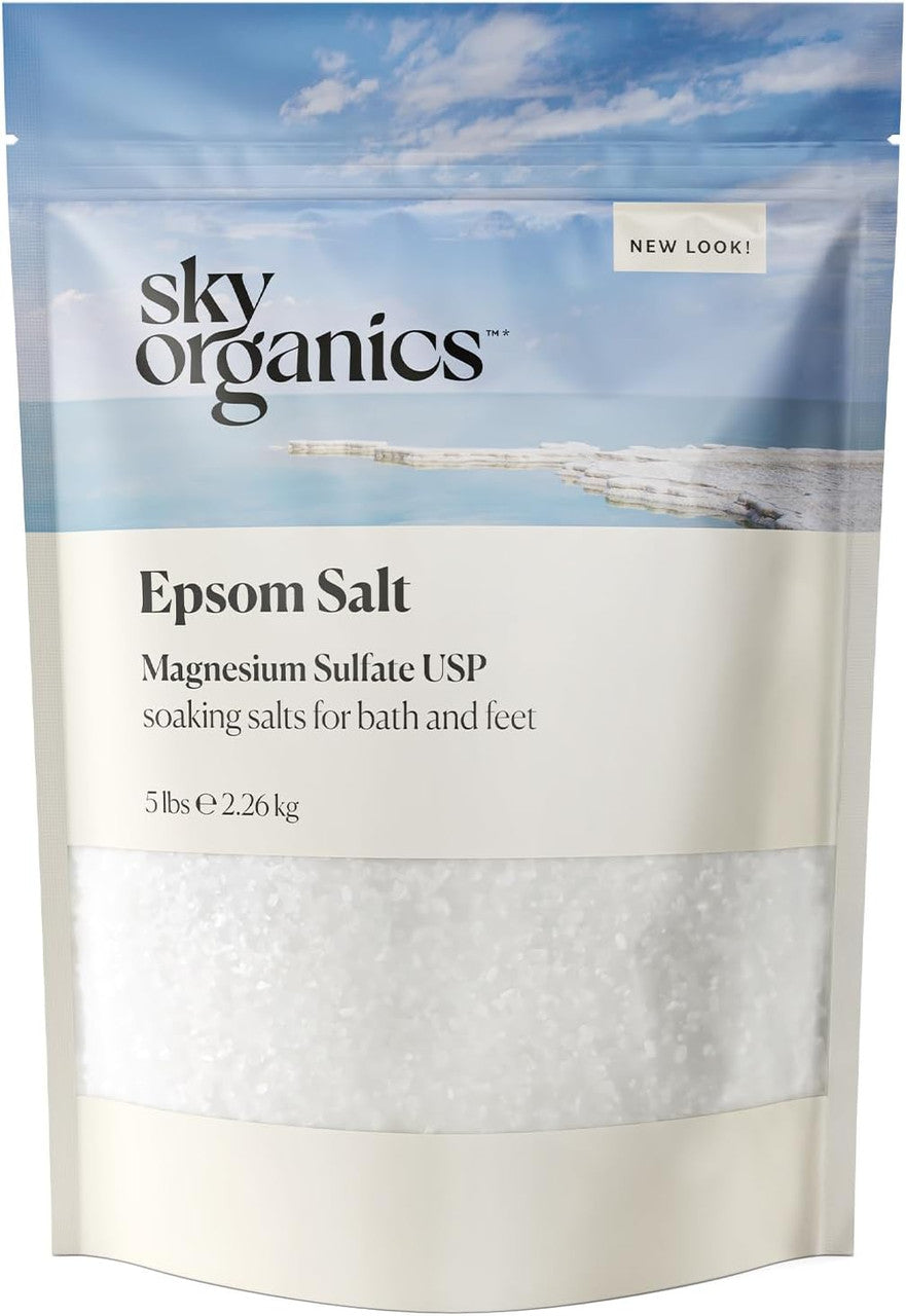 Sky Organics Epsom Soaking Salts for Bath and Feet, 5 Lbs