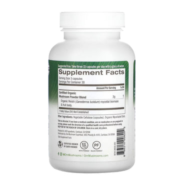 Om Mushroom Superfood Reishi Mushroom Capsules for Immune Support, 90 Ea