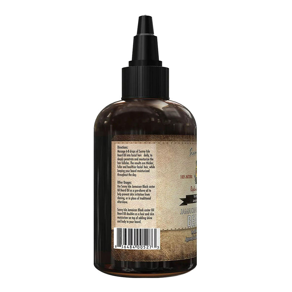 Sunny Isle Jamaican Black Castor Oil, Beard Oil, 4 Oz