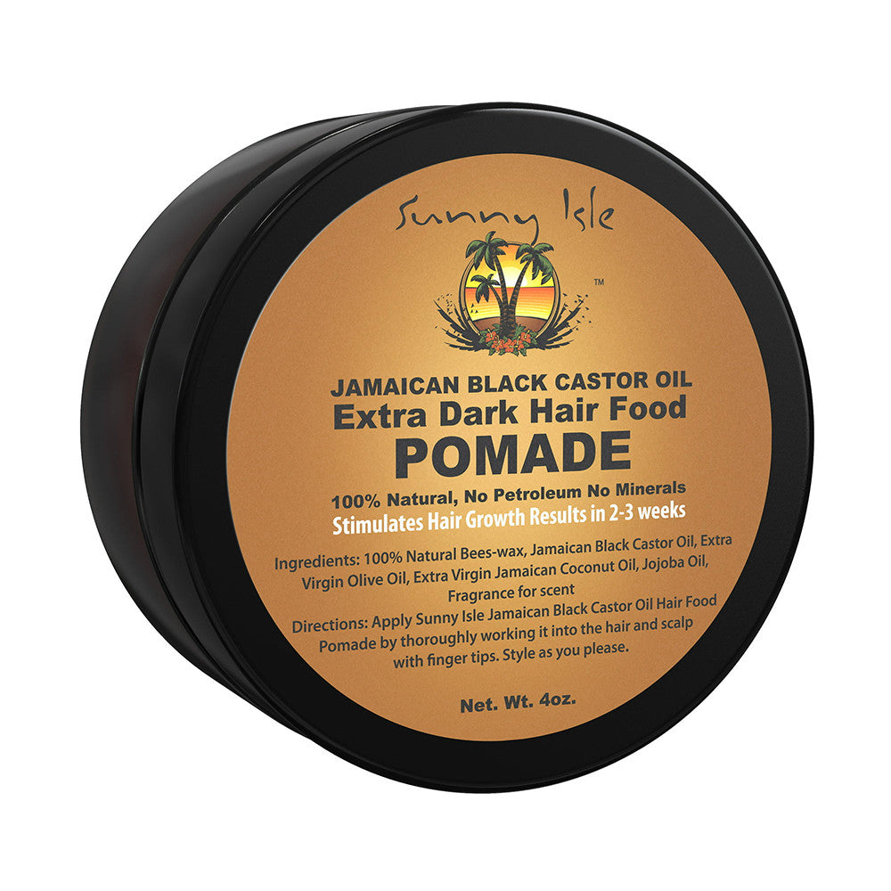 Sunny Isle Jamaican Black Extra Hair Food Dark Pomade Castor Oil, 4 Oz