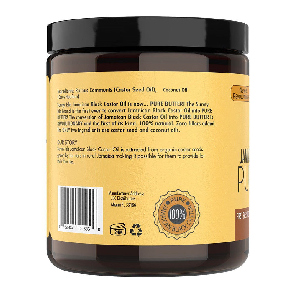 Sunny Isle Jamaican Black Castor Oil Pure Butter Coconut for Hair Growth, 8 Oz