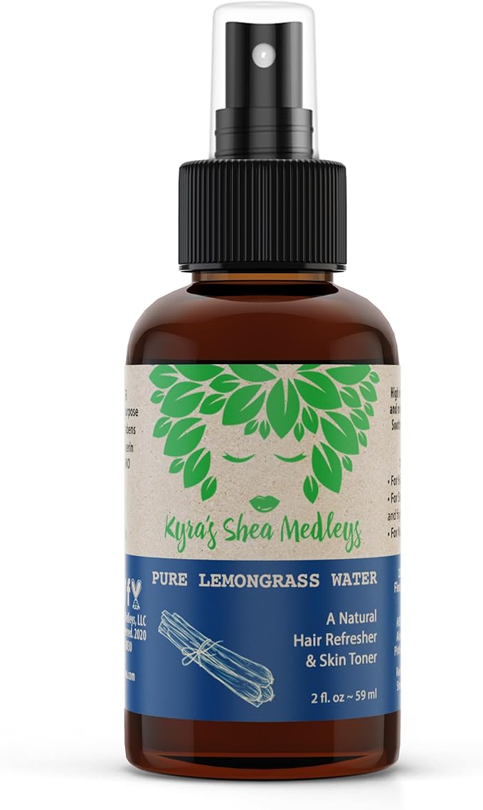 Kyras Shea Medleys Lemongrass Water Refreshing Toner and Hydration for Skin and Hair 2Oz (59ml)