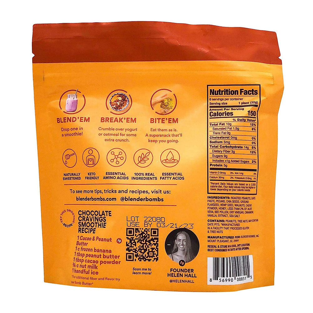Blender Bombs Cacao and Peanut Butter Superfood Booster for Smoothies, 5.7 Oz