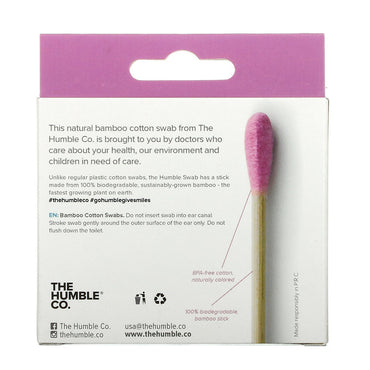 The Humble Co Bamboo Cotton Swabs, Purple, 100 Ea
