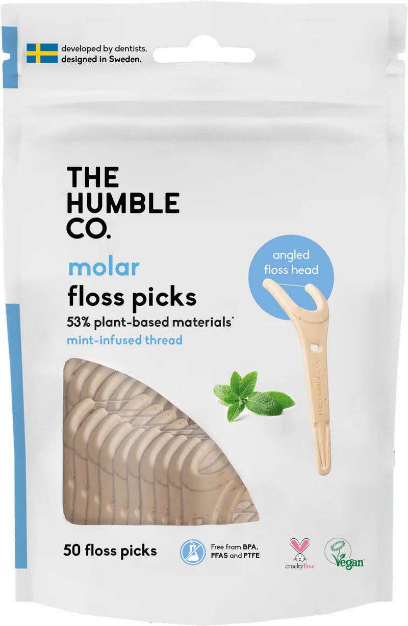 The Humble Co Plant Based Floss Picks, Fresh Mint, 50 Ea