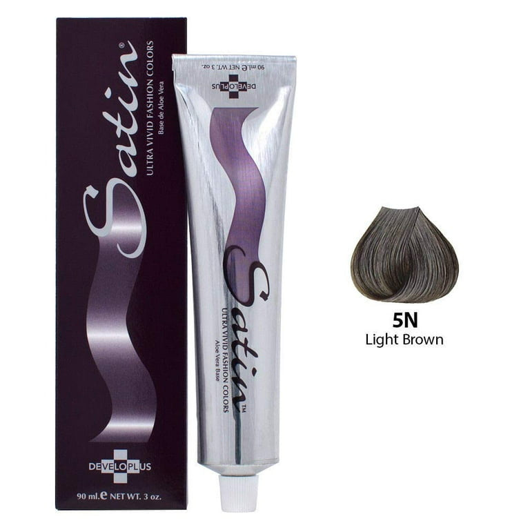 Developlus Satin Ultra Vivid Fashion Hair Colors, Light Brown 5N, 3 Oz
