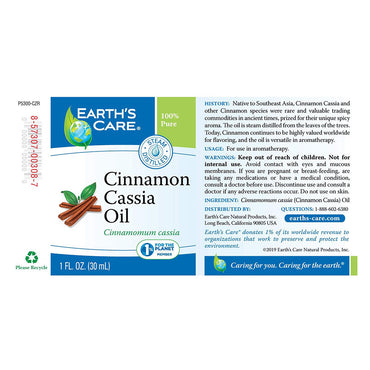 Earths Care Pure Cinnamon Cassia Oil Diffuser, 1 Oz