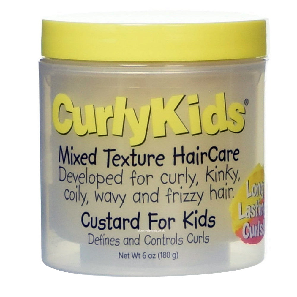 CurlyKids Mixed Texture Hair Care Custard for Kids Defines and Control Curls 6Oz (180g)
