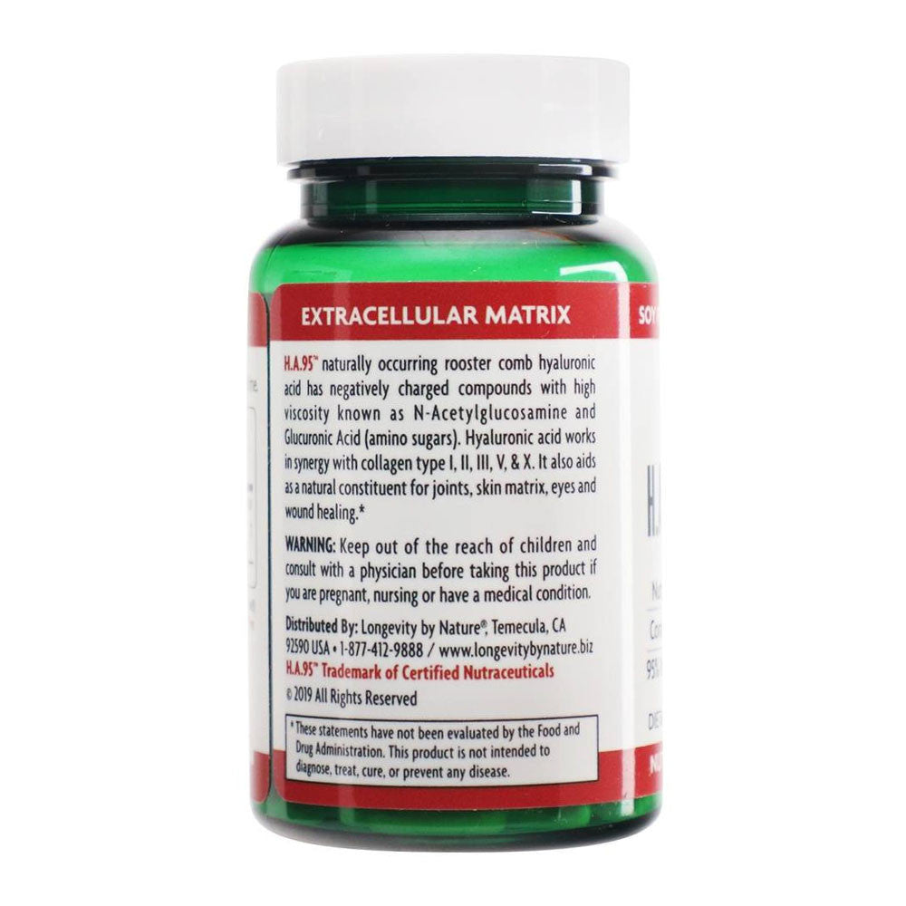 Longevity by Nature H.A.95 Hyaluronic Acid Capsules, 60 Ea