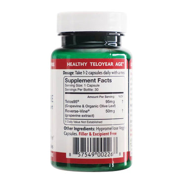 Longevity by Nature Telos95 Telomere Health Support Capsules, 30 Ea