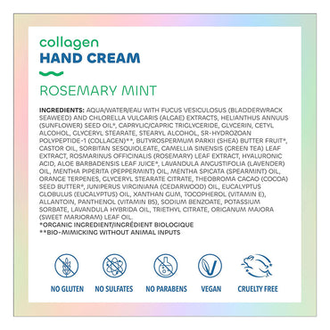 The Seaweed Bath Co Collagen Hand Cream, Rosemary Mint, 2 Oz
