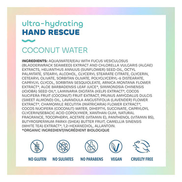 The Seaweed Bath Co Ultra Hydrating Hand Rescue Hand Cream, Coconut Water, 2 Oz