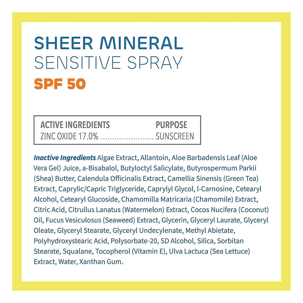 The Seaweed Bath Co Sheer Mineral Sensitive SPF 50 Sunscreen Spray, 6 Oz