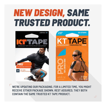 KT Tape Pro Ultra Breathable Fabric Strips for Pain Support, Laser Blue, 20 Ea