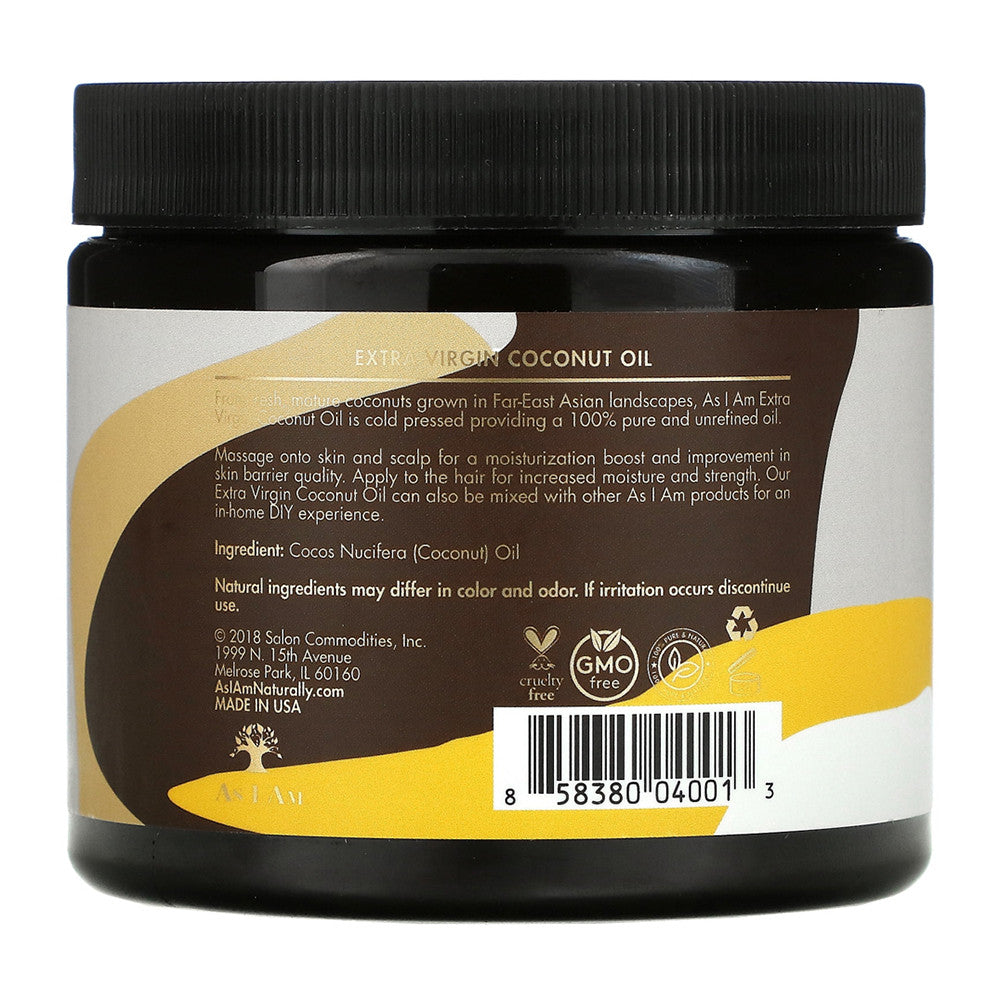 As I Am Pure Oils Extra Virgin Coconut Oil, 15 Oz