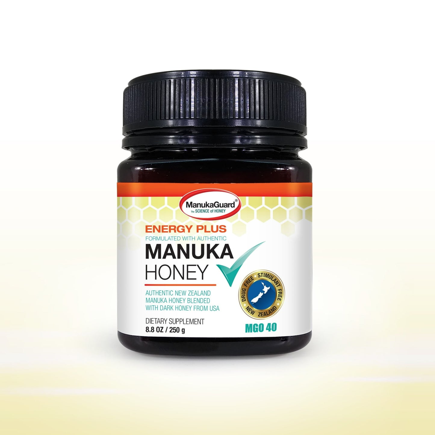 Manuka Guard Premium Gold Energy Manuka Honey Blend MGO 40, 8.8 Oz